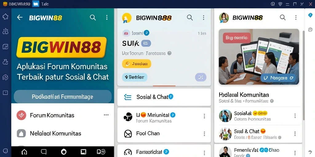 Tampilan antarmuka aplikasi Forum Komunitas BIGWIN88 yang menarik.