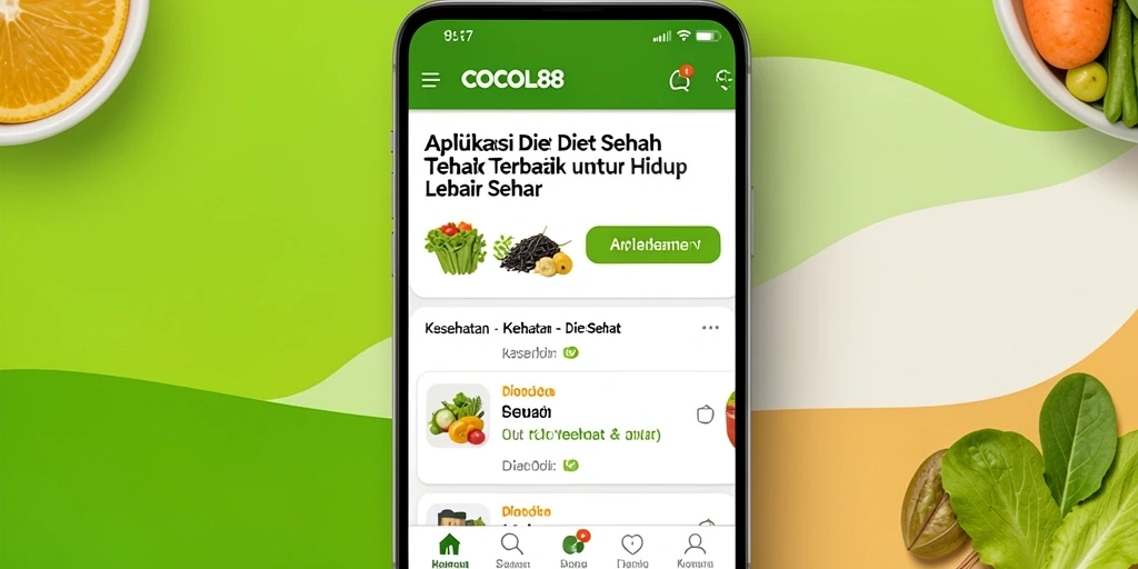 Antarmuka COCOL88 yang memudahkan penggunaan aplikasi Diet Sehat.