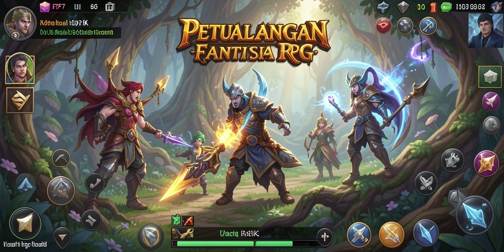 Antarmuka permainan RPG yang menarik dan intuitif.