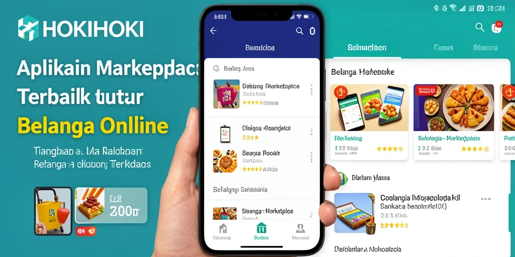 Tampilan antarmuka HOKIHOKI yang sederhana dan menarik untuk Marketplace.