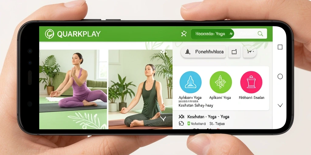 Antarmuka aplikasi QUARKPLAY yang intuitif untuk latihan Yoga.
