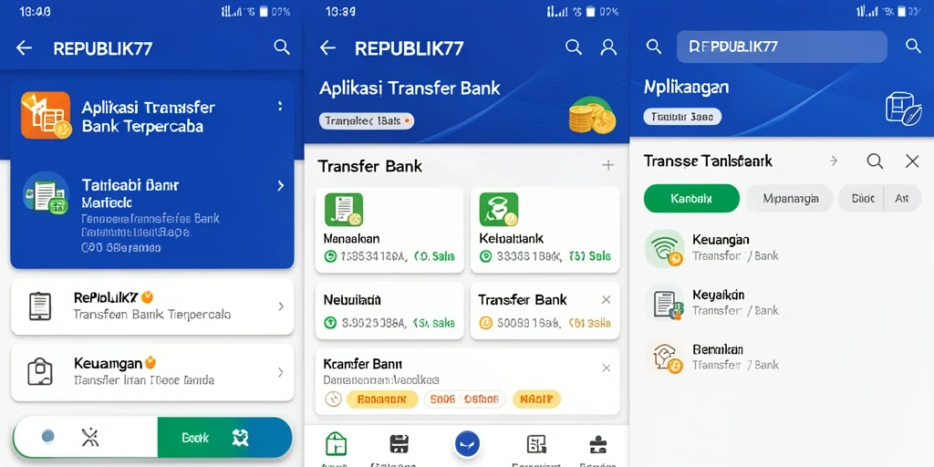 Tampilan antarmuka pengguna aplikasi REPUBLIK77 yang sederhana dan efisien.