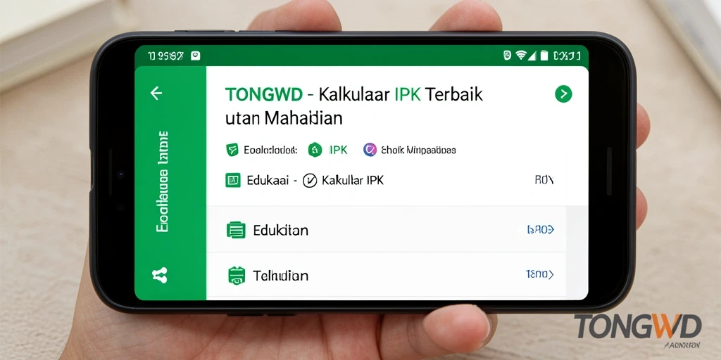 Antarmuka TONGWD menampilkan kalkulator IPK yang ramah pengguna.