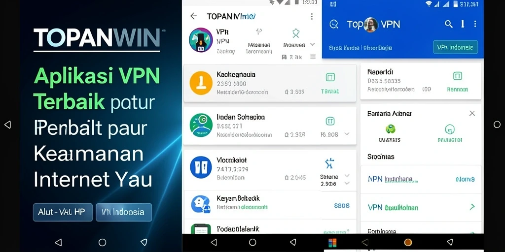 Tampilan antarmuka utama TOPANWIN untuk penggunaan VPN yang aman.